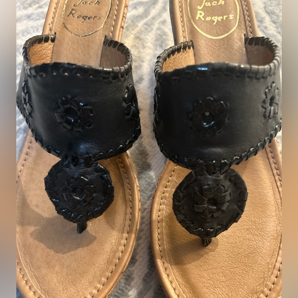 Jack Rodgers High Wedge Cork Platform Thong Sandals  7.5